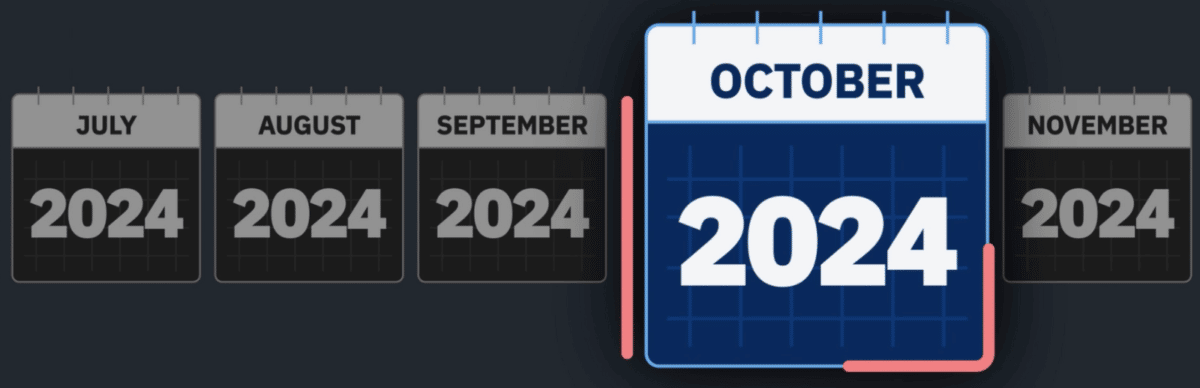 Calendar showing EPA deadline October 2024