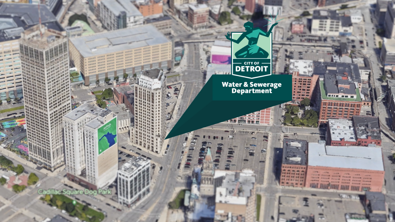 Detroit Water & Sewerage Department aerial shot